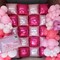 Magenta Hot Pink Flat Square Foil Balloons Tunnel Arch Wall Mylar Balloon(Magenta Hot Pink)